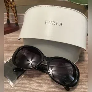 Furla | Accessories | Furla Black Oval Sunglasses With Gray  display picture 3
